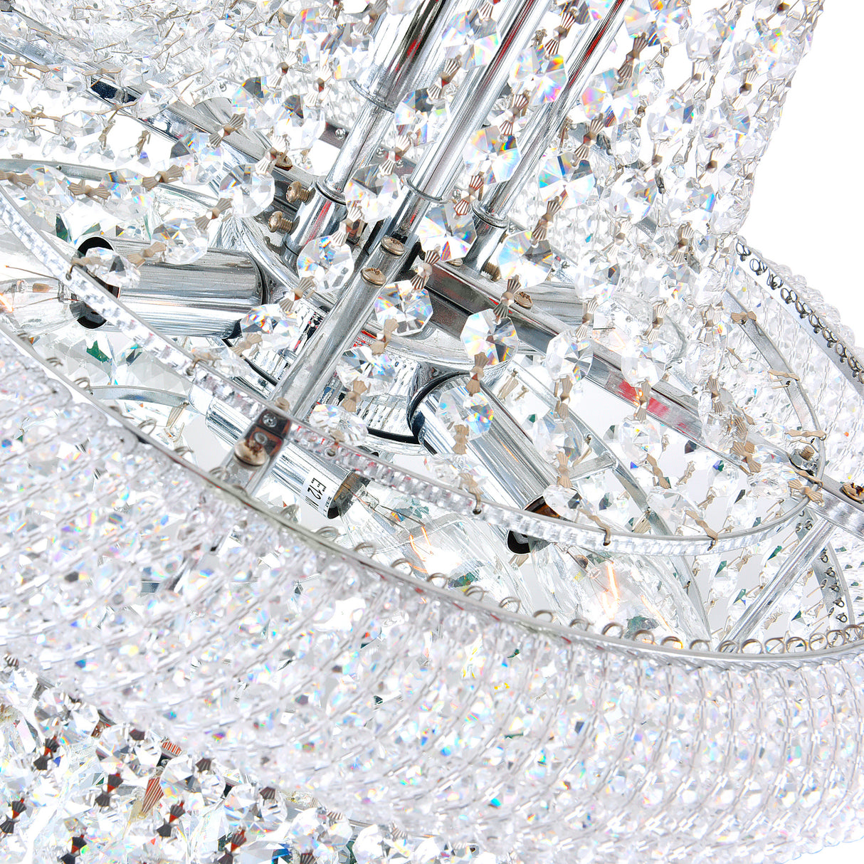 Empire 17 Light 24in Chrome Down Chandelier with Crystals