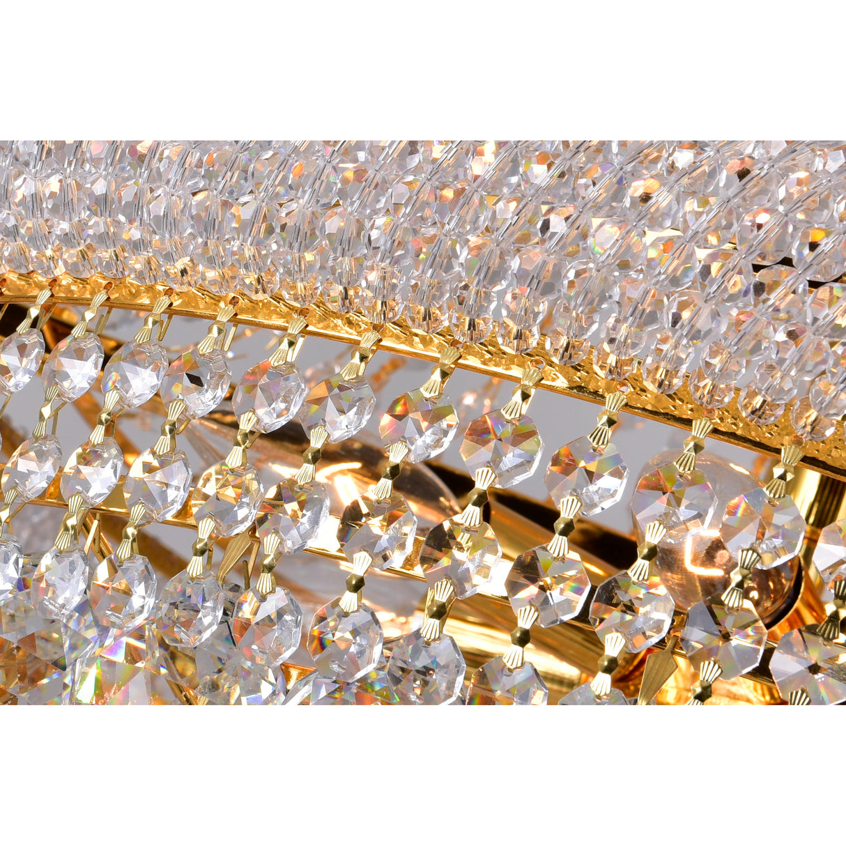Empire 17 Light 24in Gold Down Chandelier with Crystals
