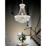 Empire 18 Light 28in Chrome Down Chandelier with Crystals