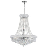 Empire 18 Light 28in Chrome Down Chandelier with Crystals