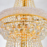 Empire 32 Light 30in Gold Down Chandelier with Crystals