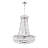 Empire 19 Light 32in Chrome Down Chandelier with Crystals