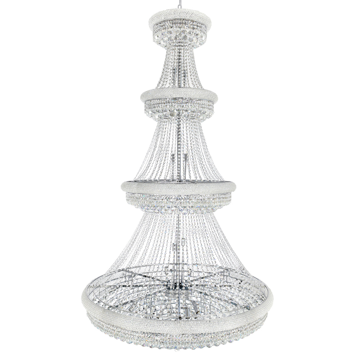 Empire 42 Light 50in Chrome Down Chandelier with Crystals