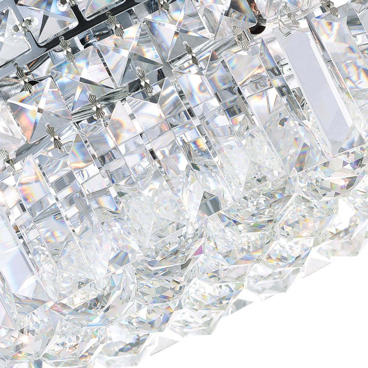 Colosseum 4 Light 12in Chrome Flush Mount with Crystals