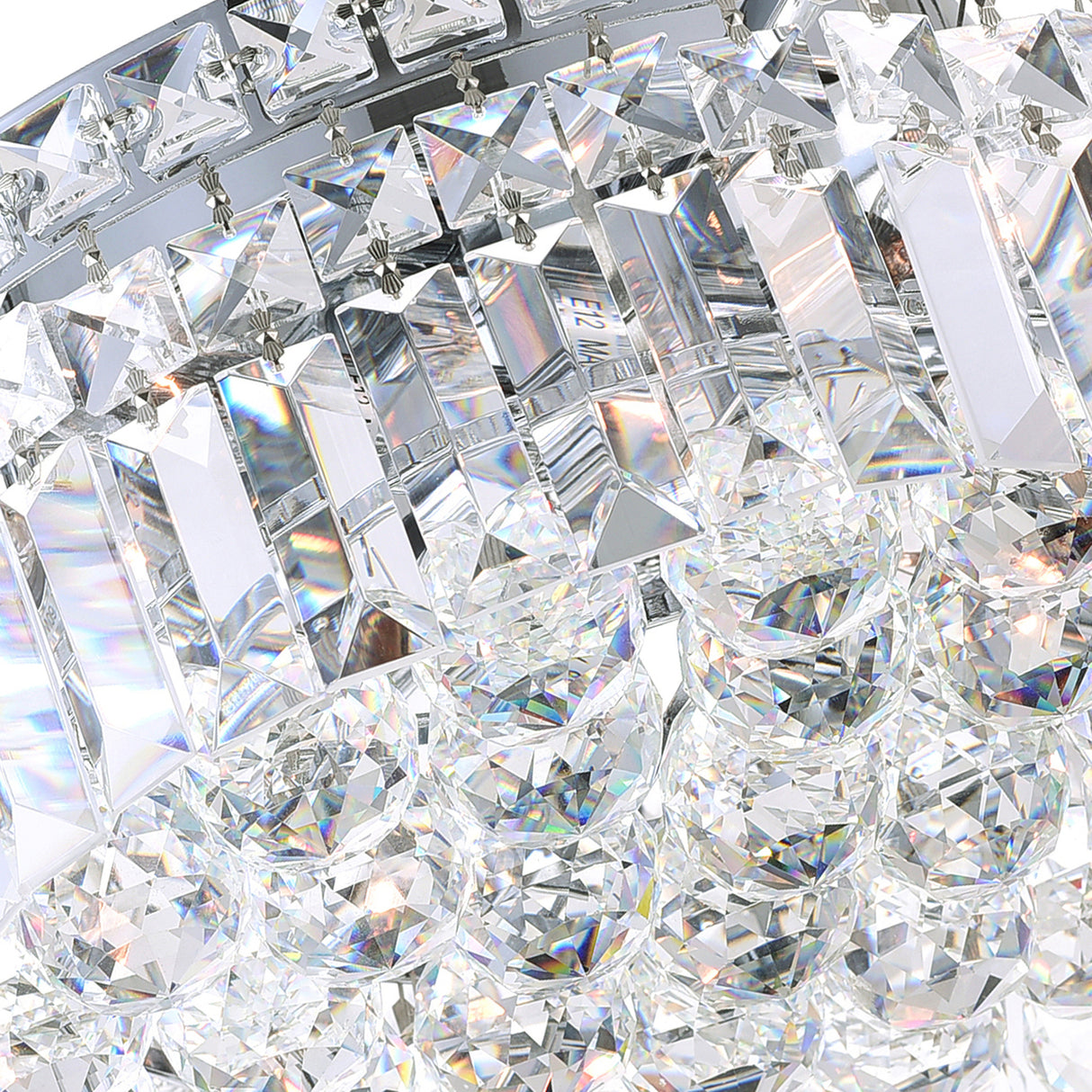 Colosseum 5 Light 16in Chrome Flush Mount with Crystals