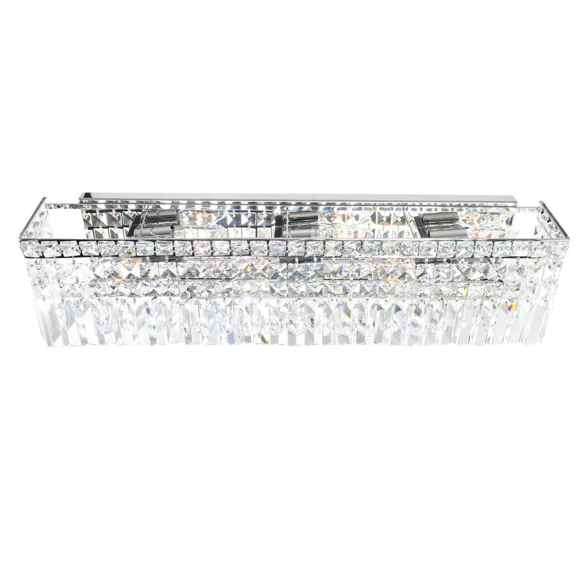 Colosseum 6 Light 26in Chrome Vanity Light with Crystals