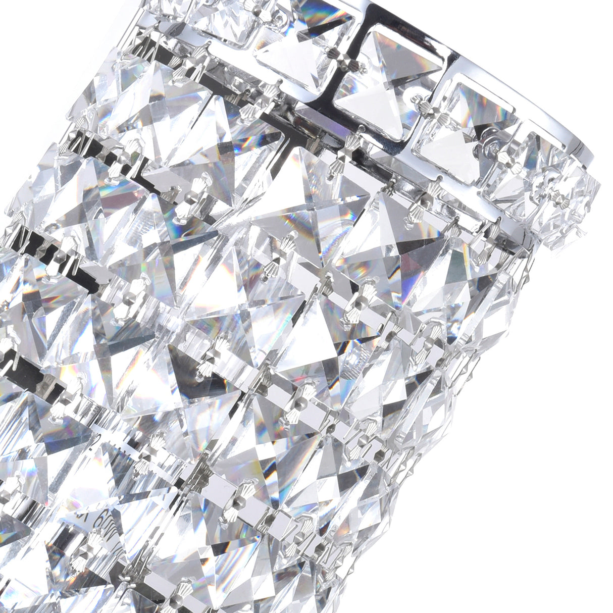 Colosseum 2 Light 5in Chrome Bathroom Sconce with Crystals