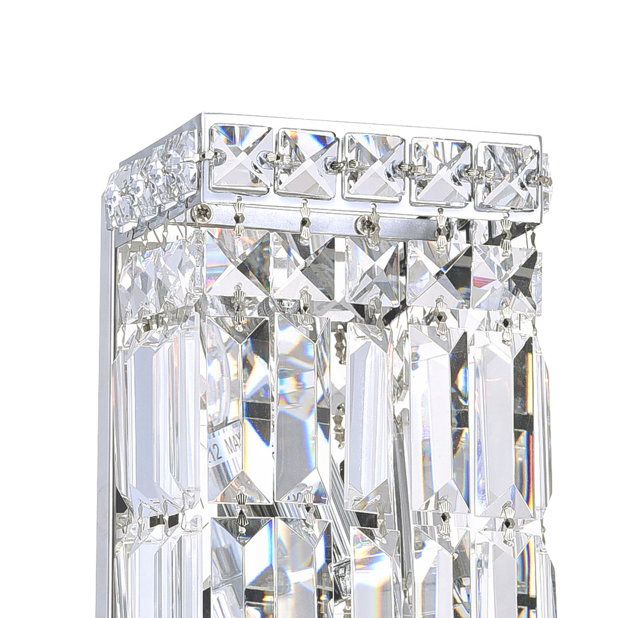 Colosseum 2 Light 5in Chrome Bathroom Sconce with Crystals