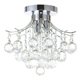 Princess 3 Light 12in Chrome Flush Mount with Crystals