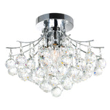 Princess 4 Light 16in Chrome Flush Mount with Crystals