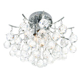 Princess 4 Light 16in Chrome Flush Mount with Crystals