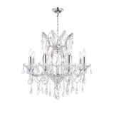 Maria Theresa 9 Light 24in Chrome Up Chandelier with Crystals