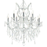 Maria Theresa 13 Light 30in Chrome Up Chandelier with Crystals
