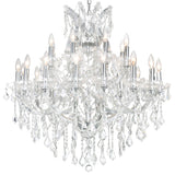 Maria Theresa 25 Light 36in Chrome Up Chandelier with Crystals