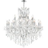 Maria Theresa 25 Light 36in Chrome Up Chandelier with Crystals