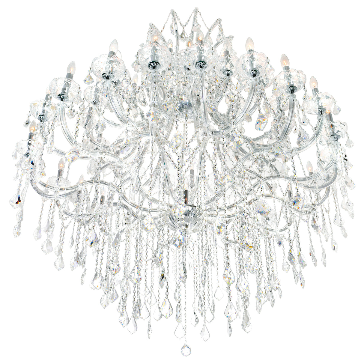 Maria Theresa 49 Light 60in Chrome Up Chandelier with Crystals