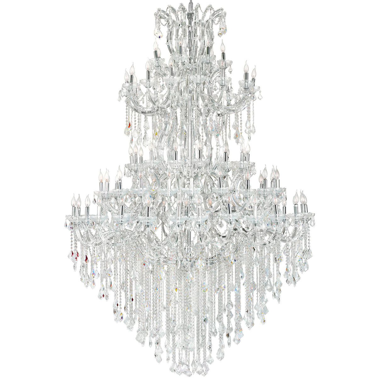 Maria Theresa 84 Light 70in Chrome Up Chandelier with Crystals