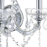 Maria Theresa 2 Light 12in Chrome Wall Sconce with Crystals