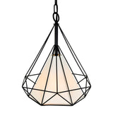 Diamond 1 Light 18in Black Down Pendant