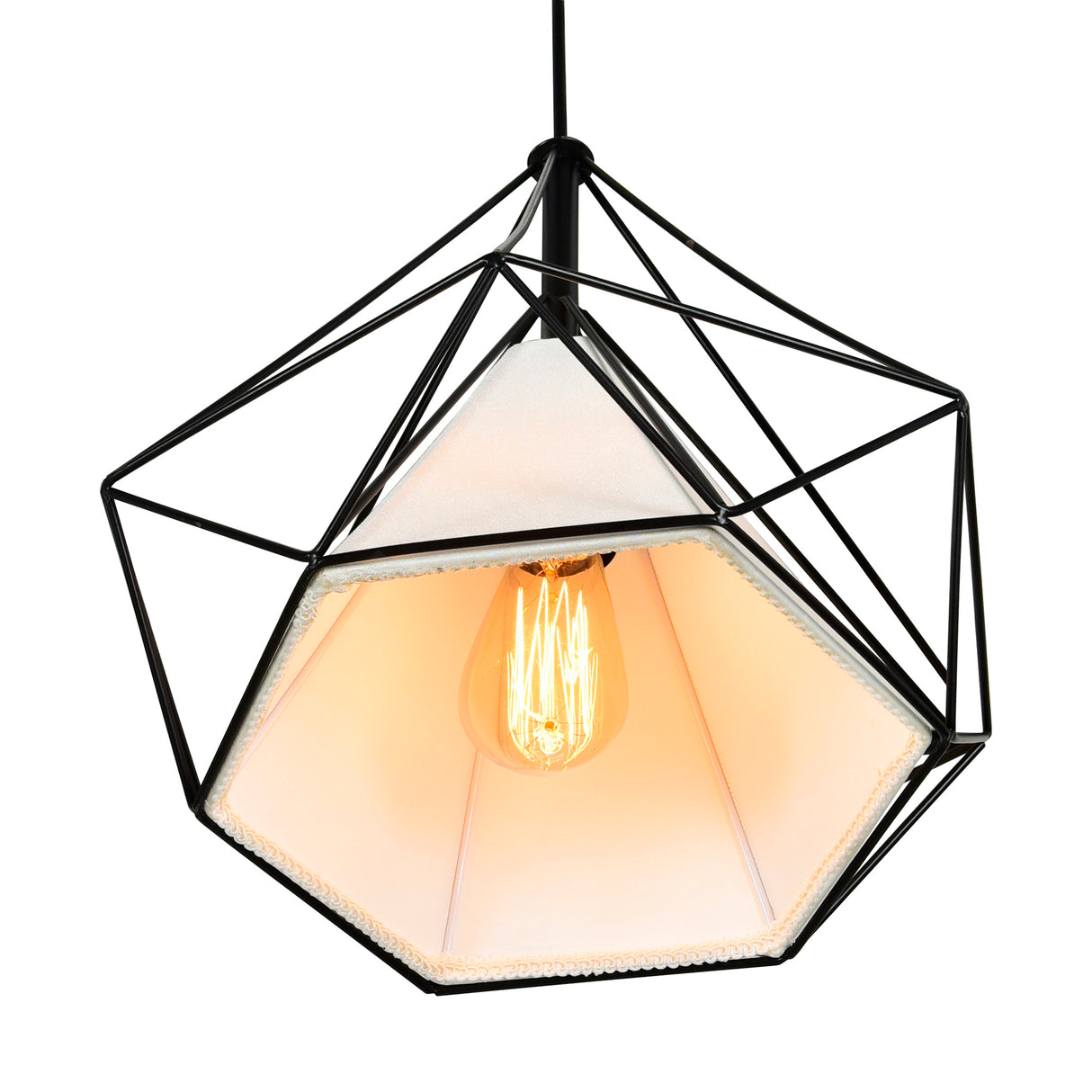 Diamond 1 Light 18in Black Down Pendant