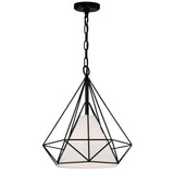 Diamond 1 Light 18in Black Down Pendant