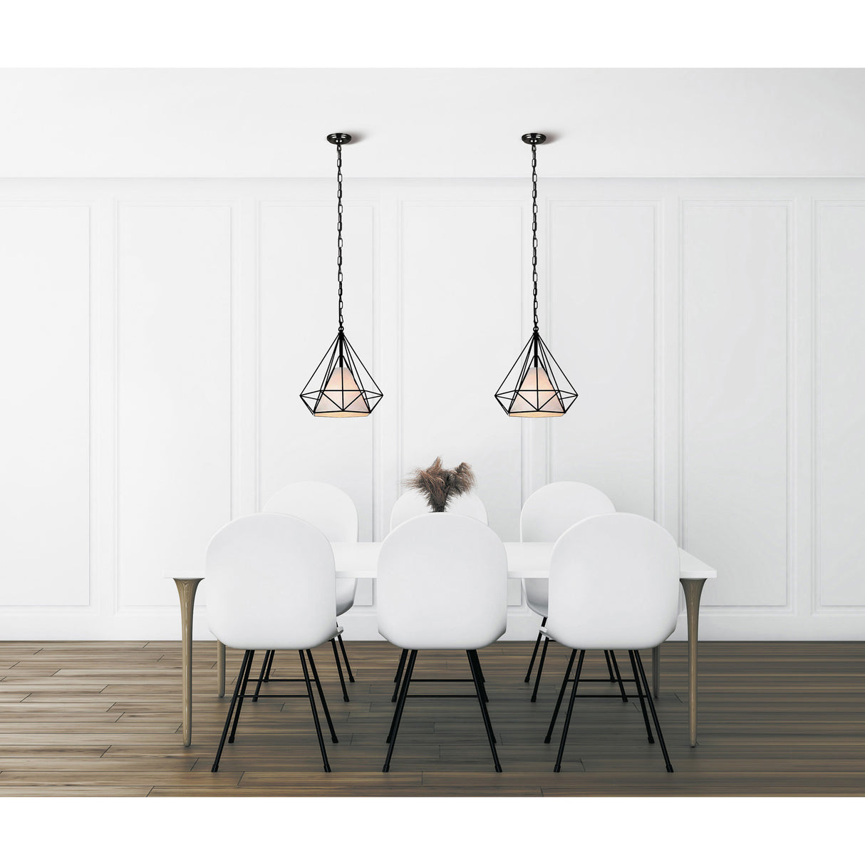 Diamond 1 Light 20in Black Down Pendant