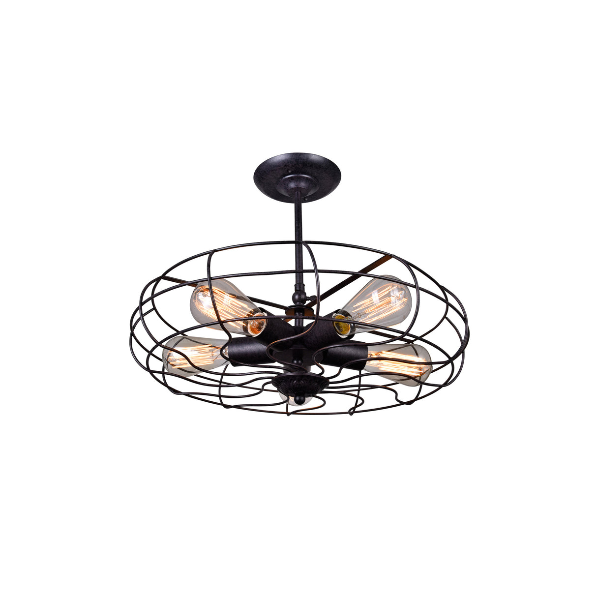 Pamela 5 Light 19in Rust Flush Mount