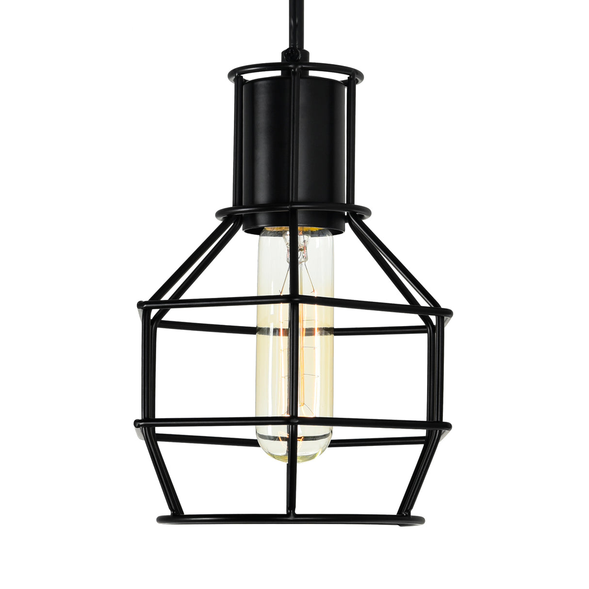 Secure 1 Light 6in Black Mini Pendant