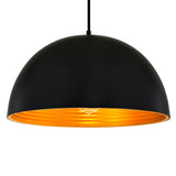 Modest 1 Light 16in Black Down Pendant