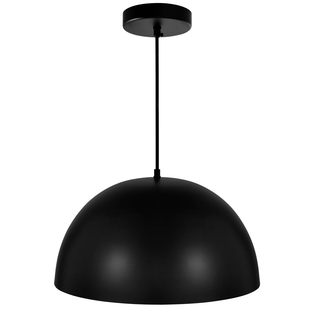 Modest 1 Light 16in Black Down Pendant