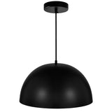 Modest 1 Light 16in Black Down Pendant