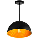 Modest 1 Light 16in Black Down Pendant