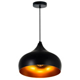 Dynamic 1 Light 13in Black Down Pendant