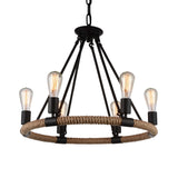 Ganges 6 Light Up Chandelier With Black Finish