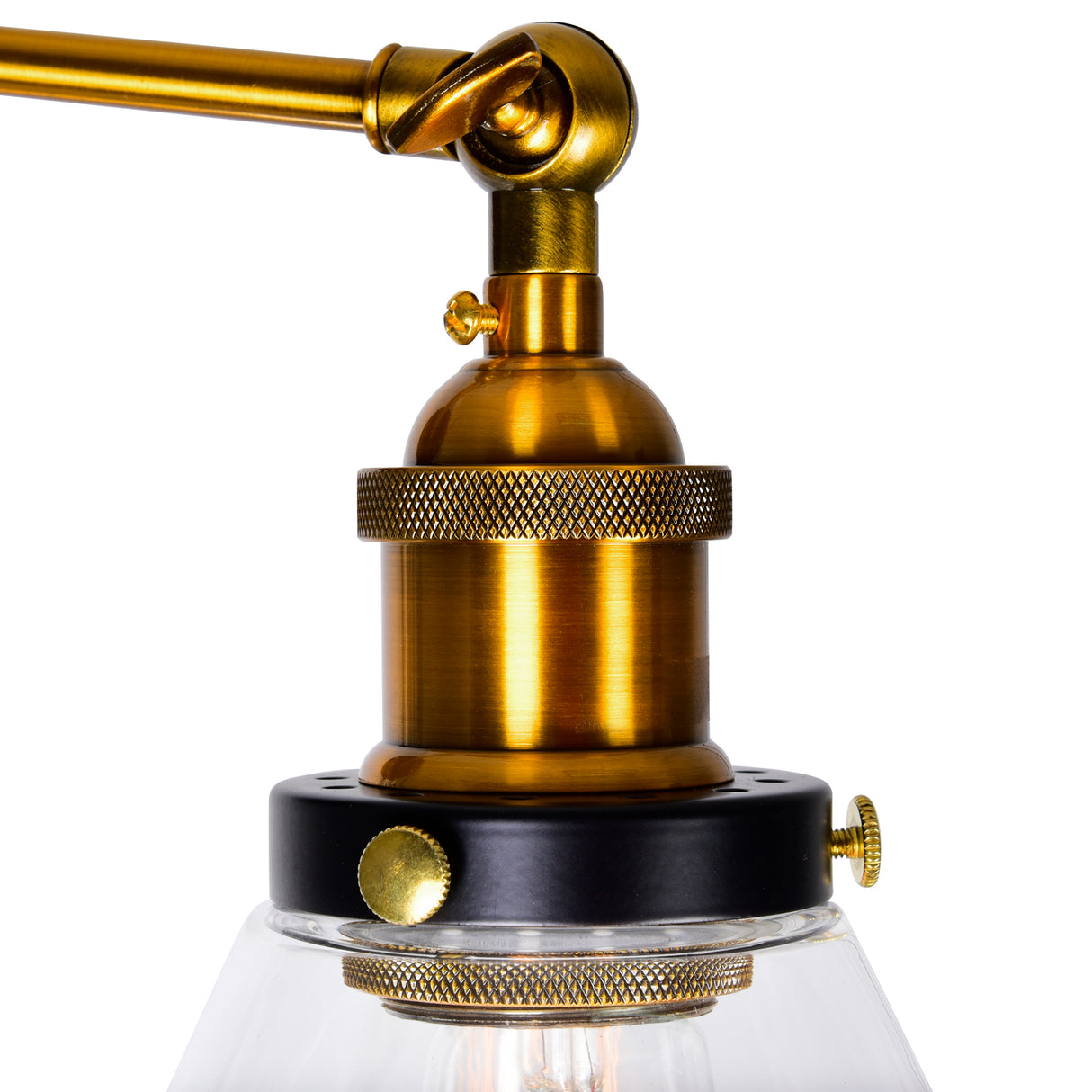 Eustis 2 Light 15in Black & Gold Vanity Light
