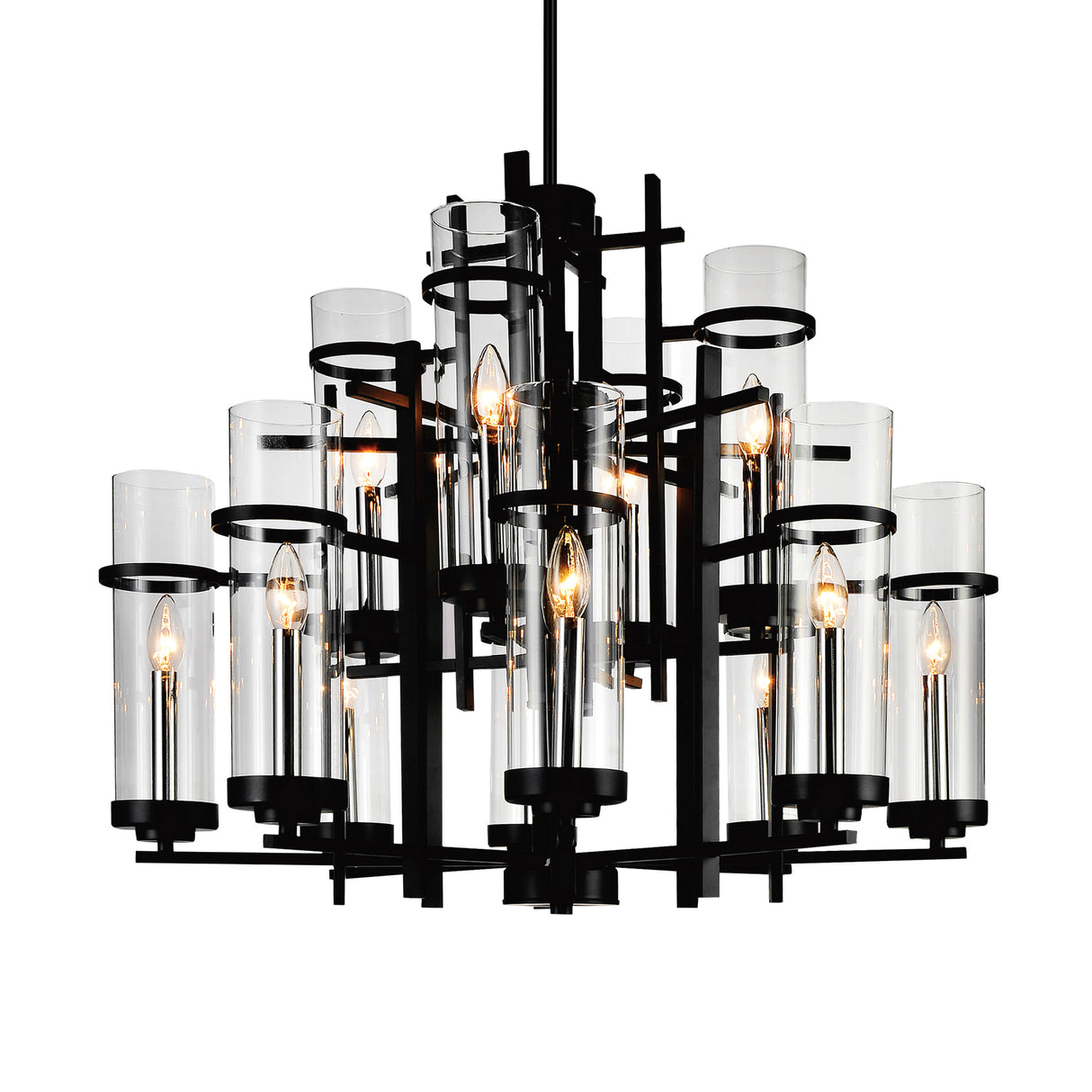 Sierra 12 Light 30in Black Chandelier