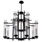 Sierra 12 Light 38in Black Chandelier