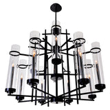 Sierra 12 Light 38in Black Chandelier