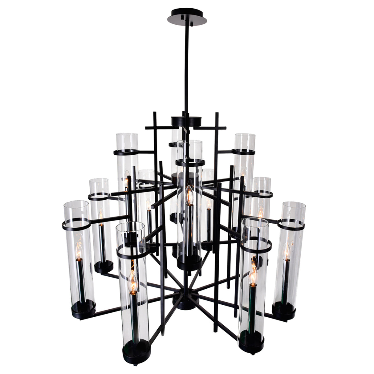 Sierra 12 Light 38in Black Chandelier
