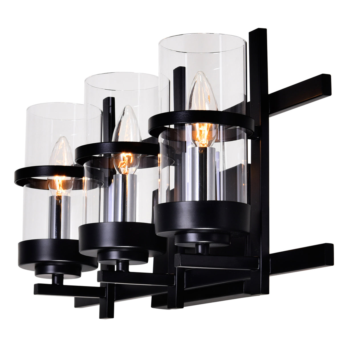 Sierra 3 Light 21in Black Vanity Light