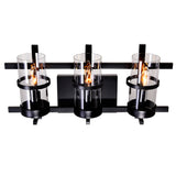 Sierra 3 Light 21in Black Vanity Light