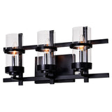 Sierra 3 Light 21in Black Vanity Light