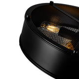 Tigris 3 Light 16in Black Drum Shade Flush Mount