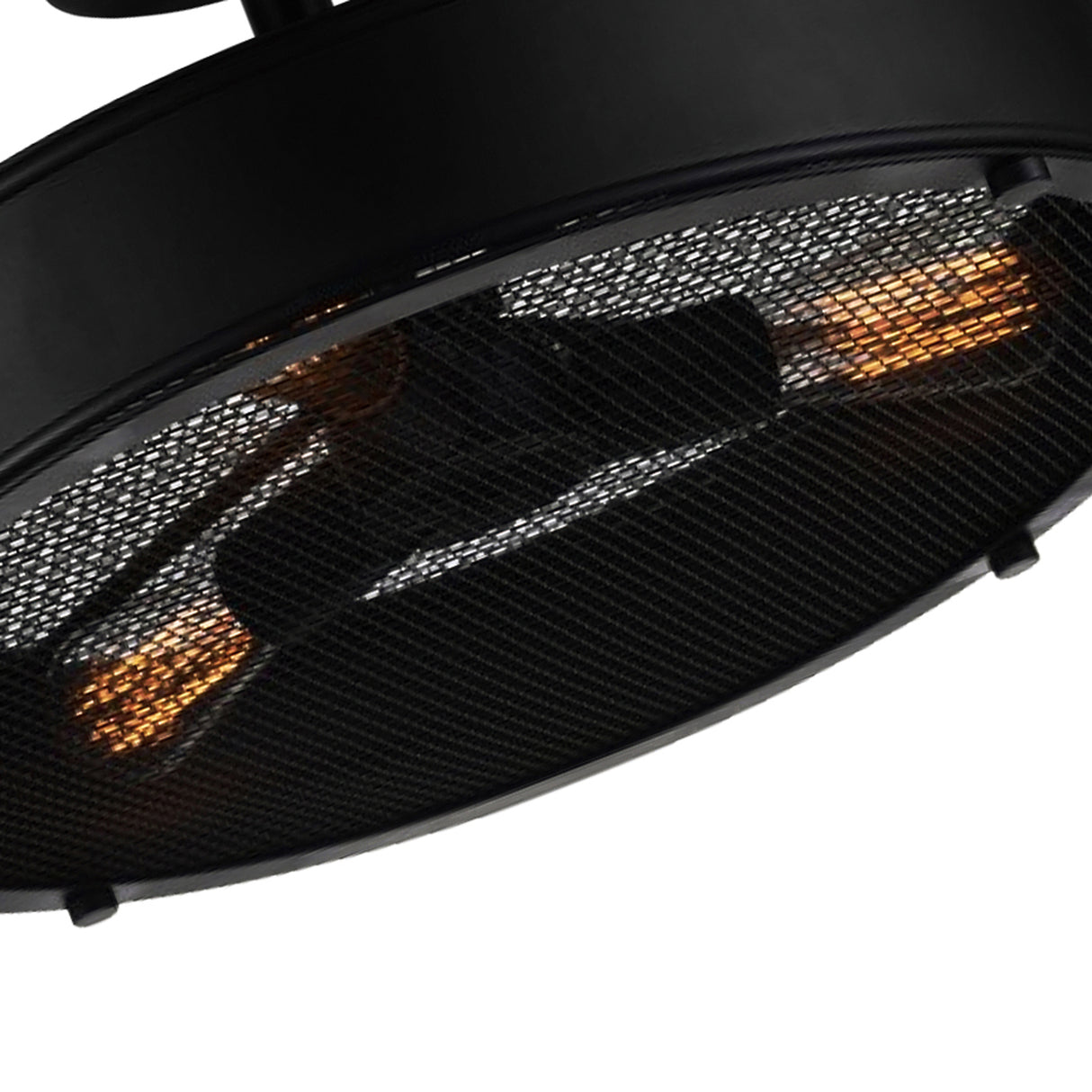 Tigris 3 Light 16in Black Drum Shade Flush Mount