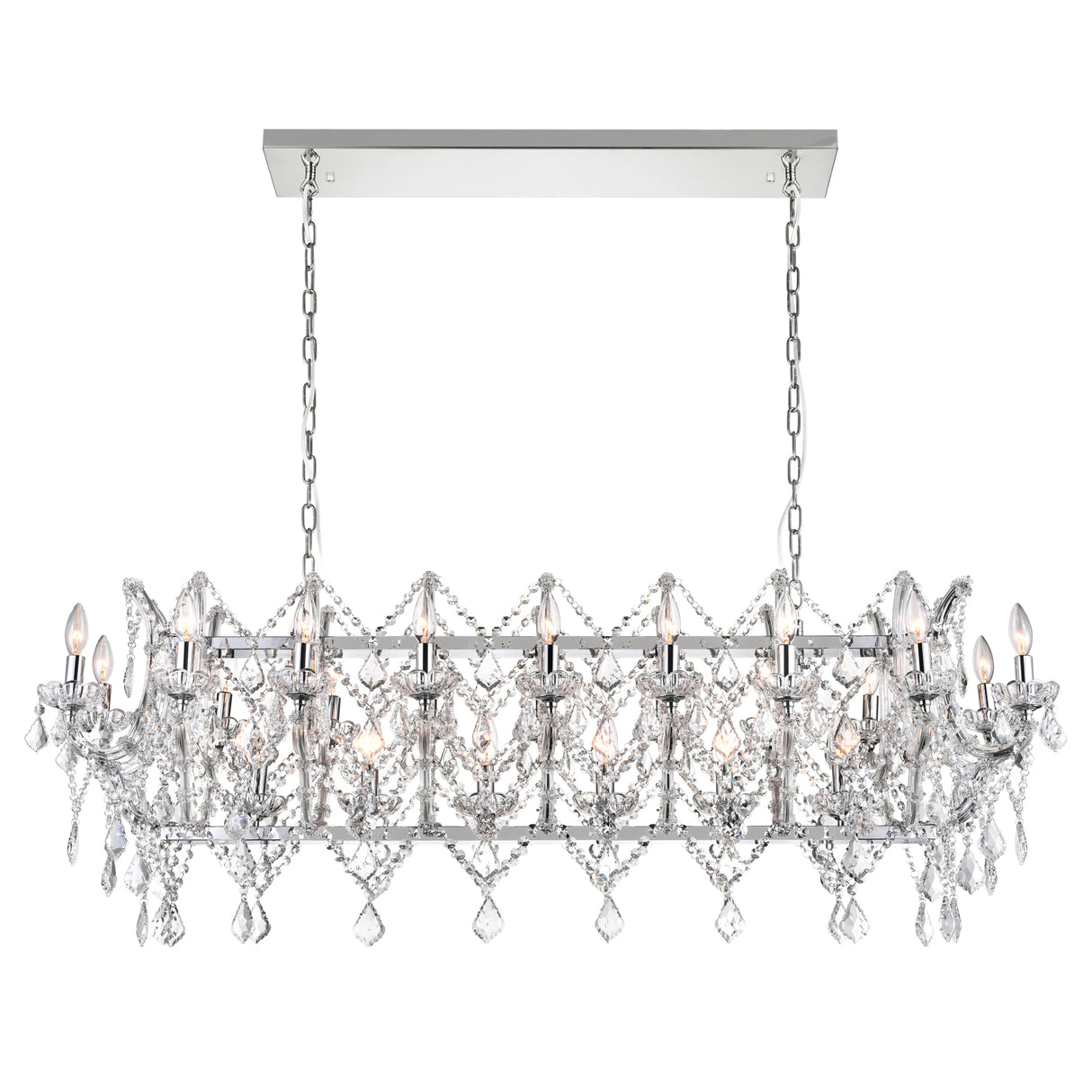 Aleka 24 Light Candle Chandelier With Chrome Finish