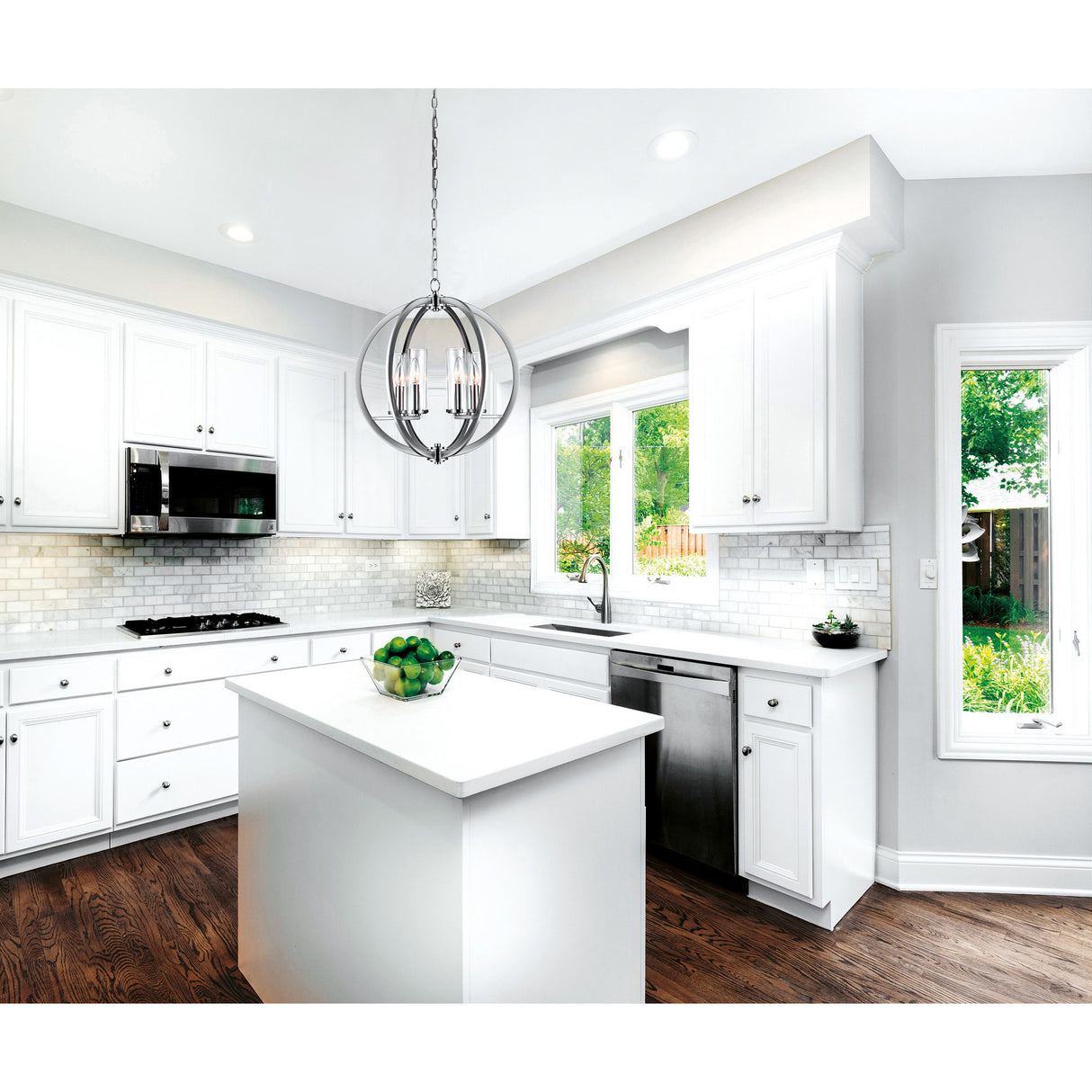 Elton 6 Light Chandelier With Satin Nickel Finish