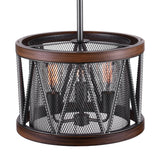 Parsh 3 Light Drum Shade Chandelier With Pewter Finish