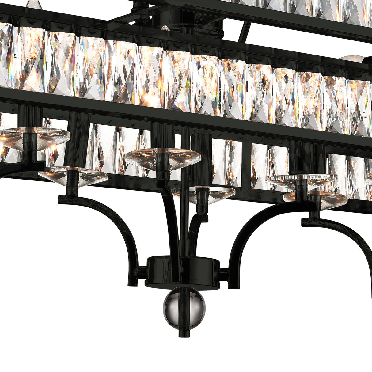 Shalia 20 Light Island Chandelier With Black Finish