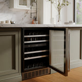 ZLINE Autograph Edition 24" Monument 154 Can Beverage Fridge in Stainless Steel with Champagne Bronze Accents (RBVZ-US-24-CB)