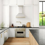 ZLINE Autograph Edition 36" Stainless Steel Range Hood with Stainless Steel Shell and Champagne Bronze Handle (8654STZ-36-CB)